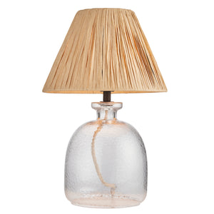 Lyre Table Lamp Clear / Natural Raffia