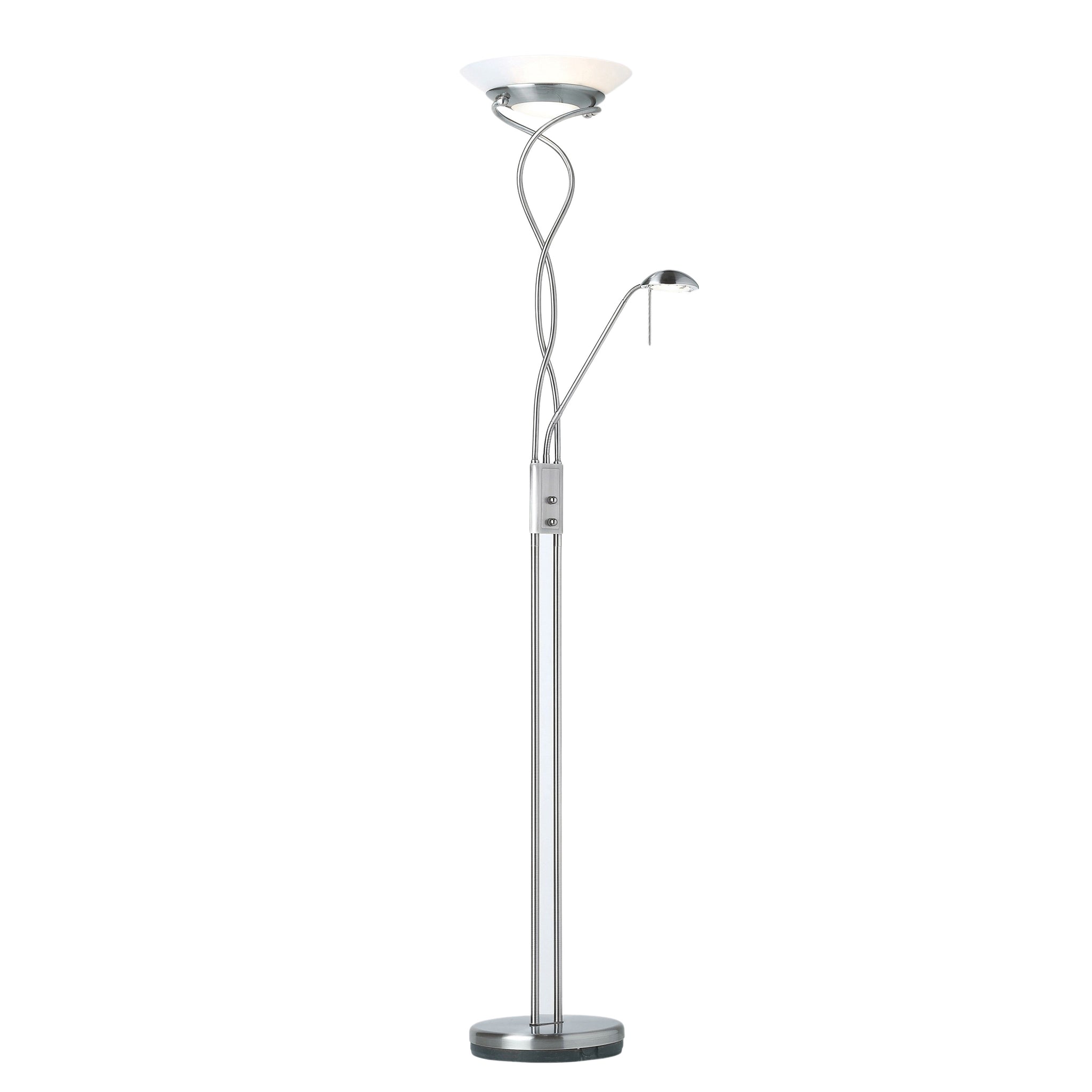 Monacle Floor Lamp Satin Chrome