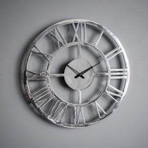 Plavia Large Wall Clock Polished Aluminium