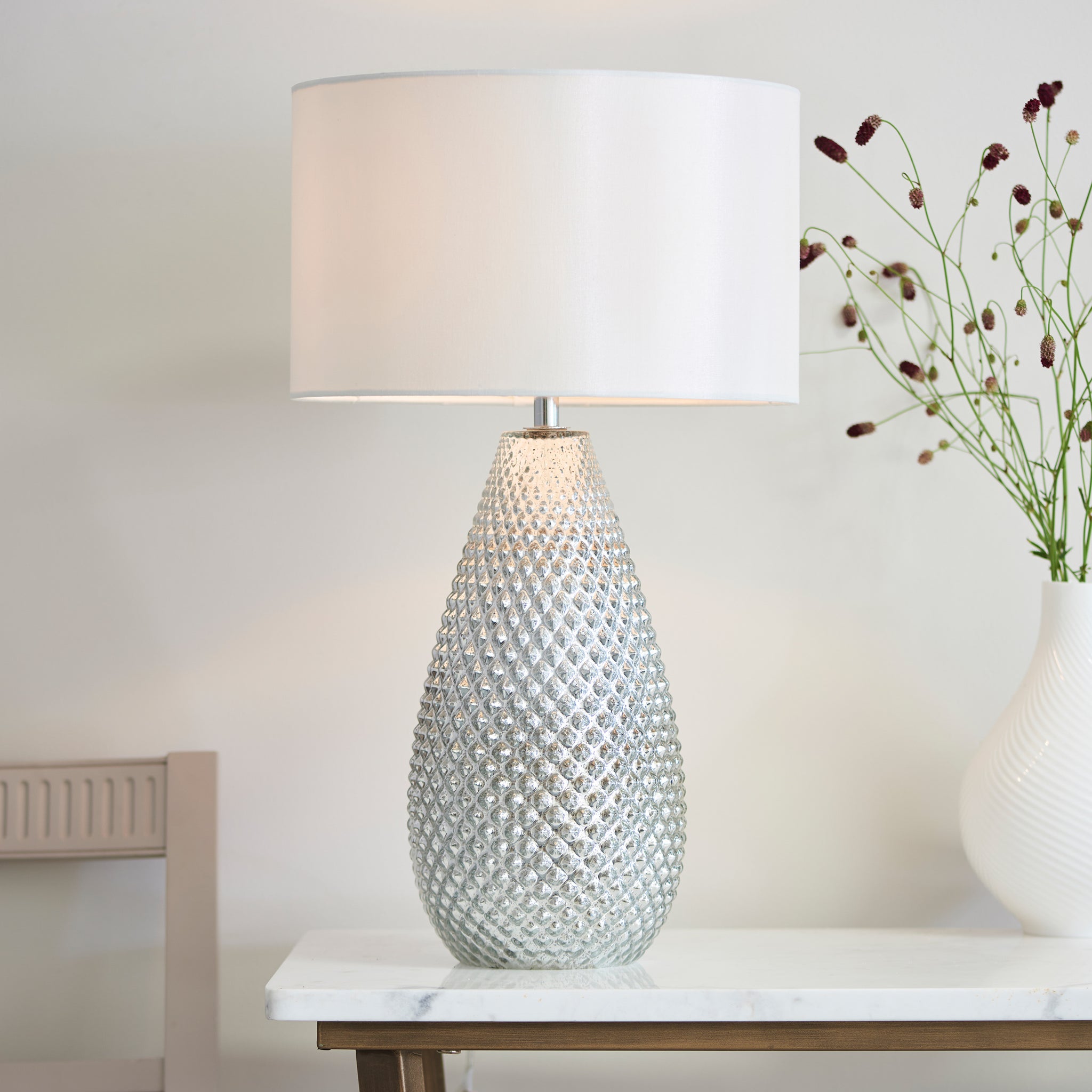 Livvie Table Lamp Silver Mercury