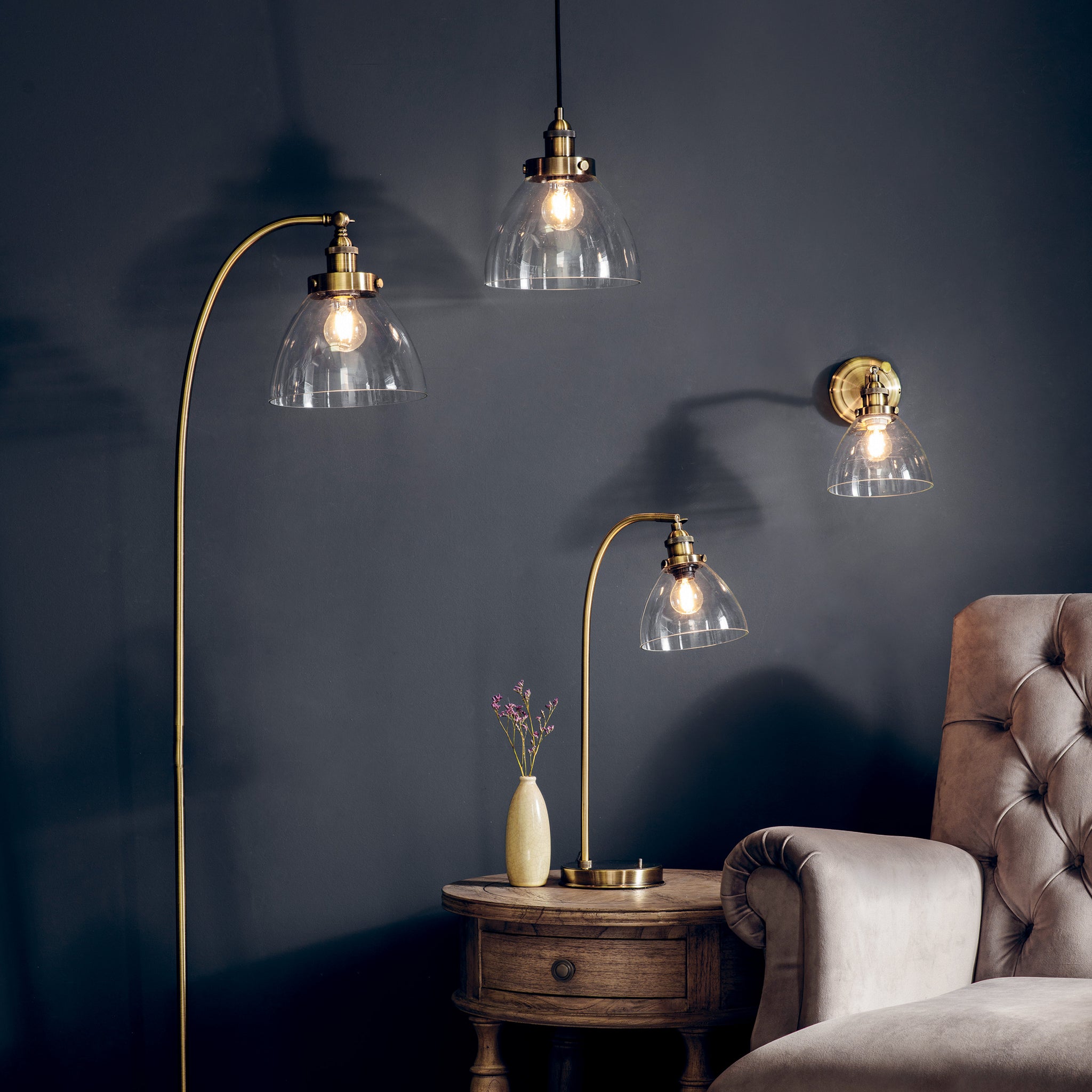 Hanson Table Lamp Antique Brass