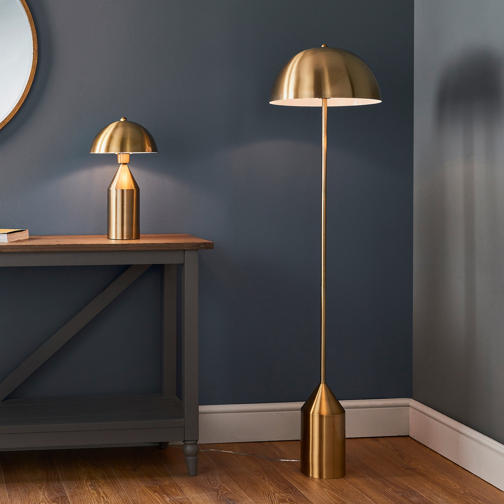 Ovum Floor Light Antique Brass