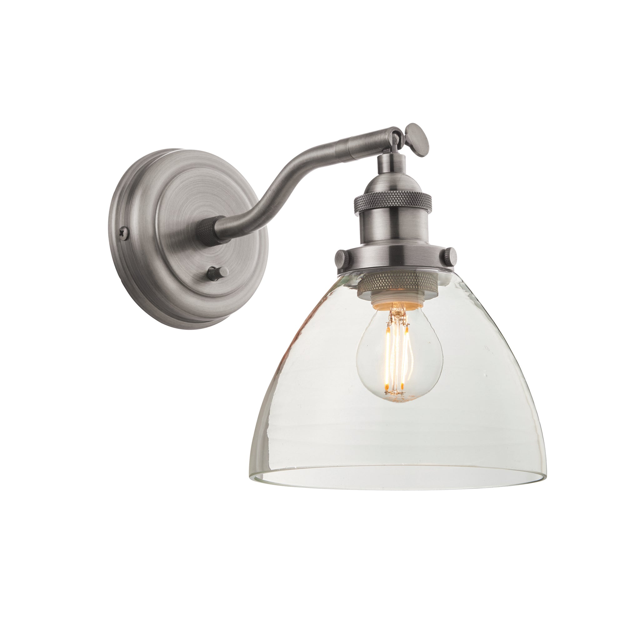 Hanson 1 Wall Light Brushed Silver