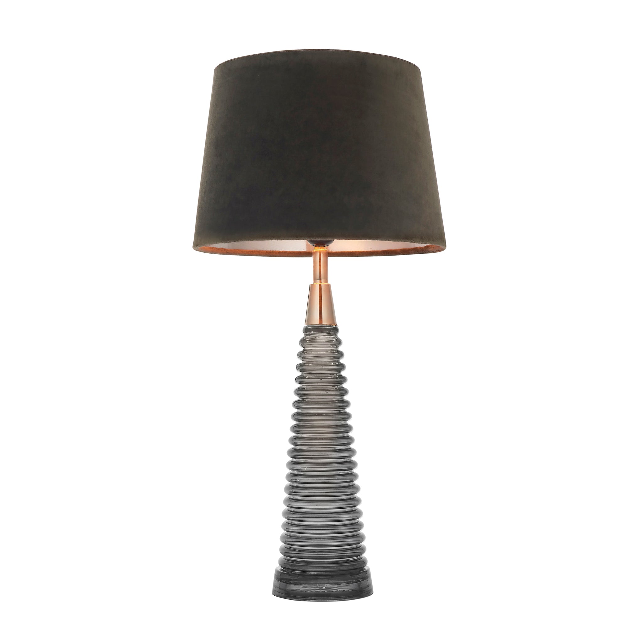 Nala Table Light Grey Glass & Mocha