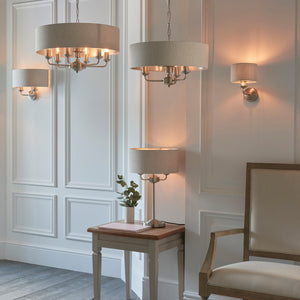 Moncler Table Light Chrome & Natural Linen