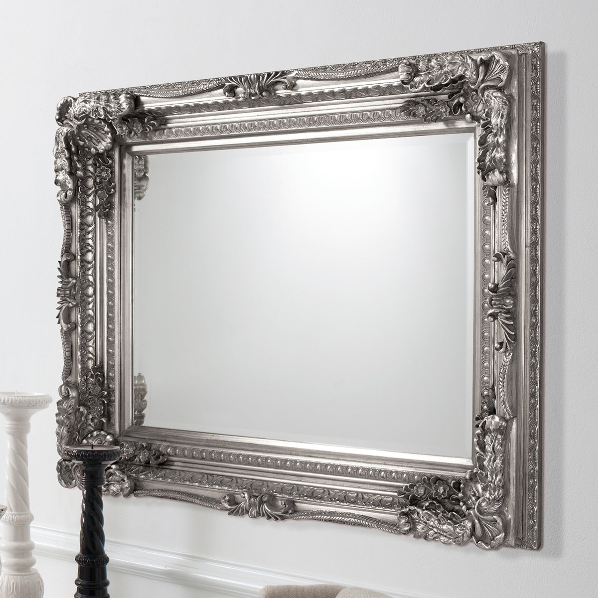 Carved Lewis Mirror Silver