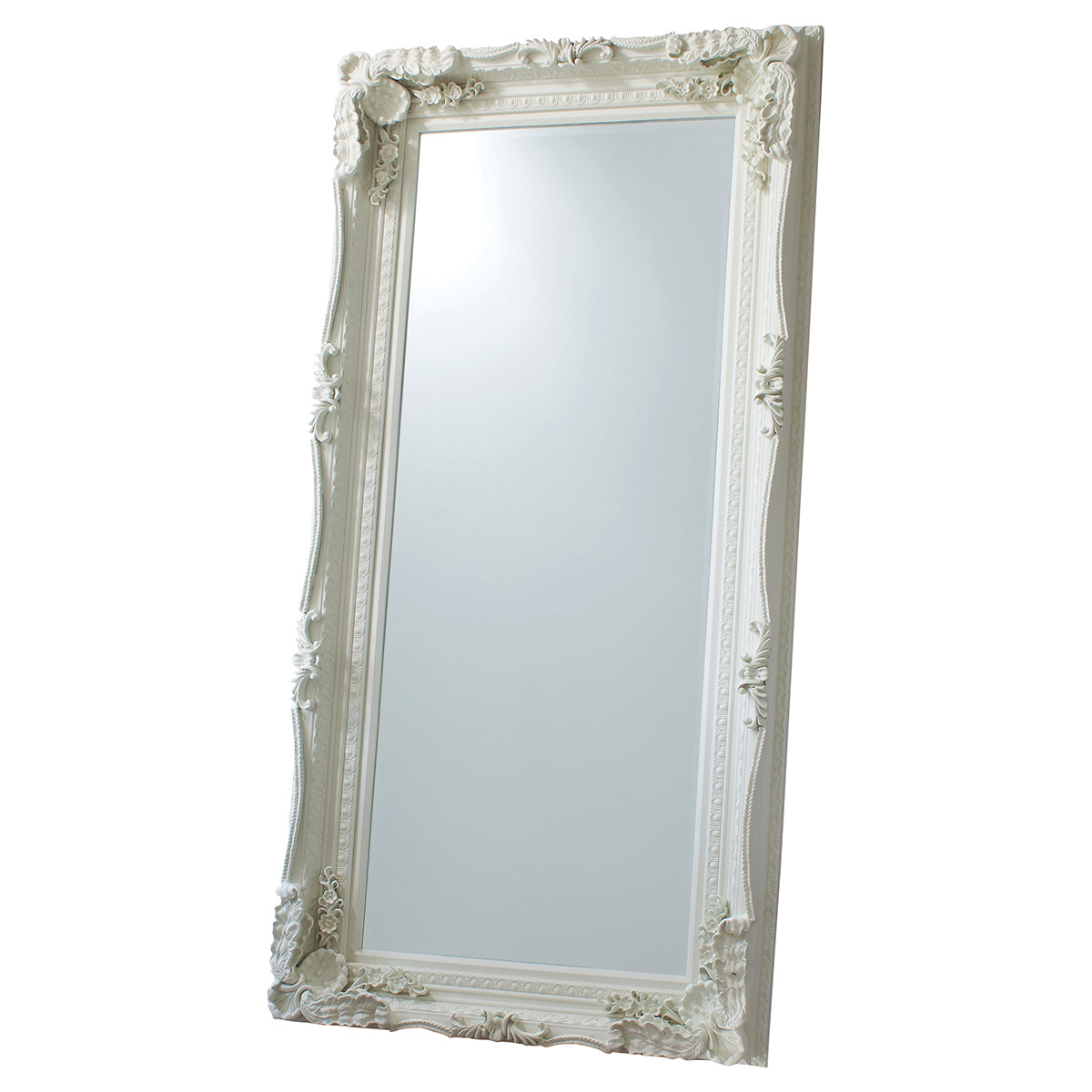 Carved Lewis Leaner Mirror Cream