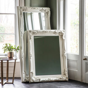 Carved Lewis Leaner Mirror Cream