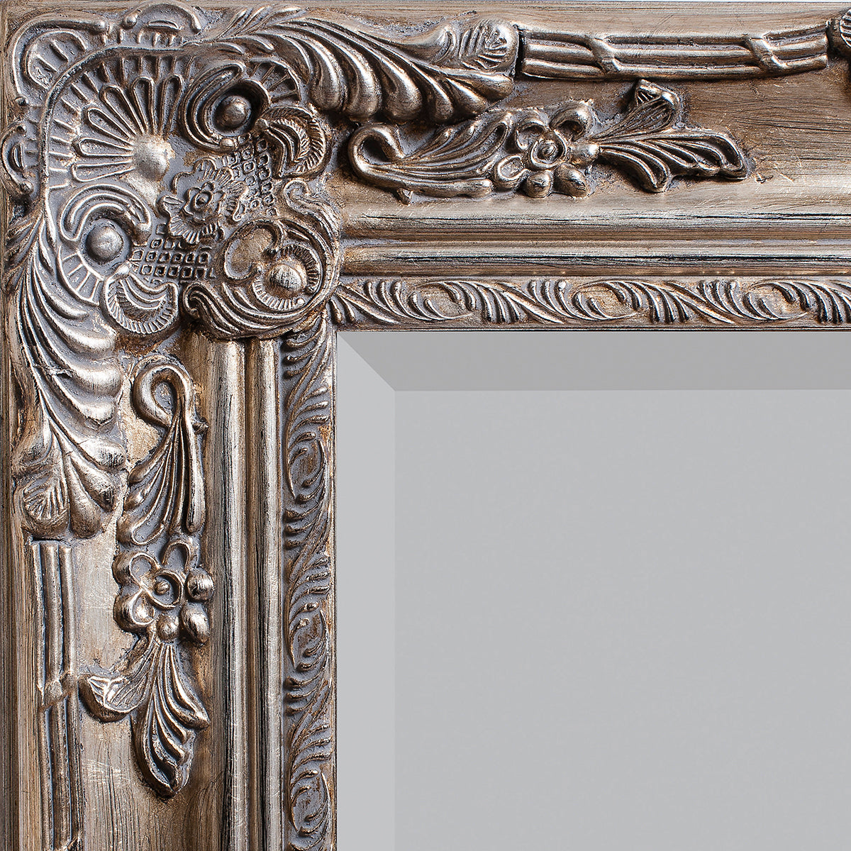 Hampstead Leaner Mirror Antique Silver