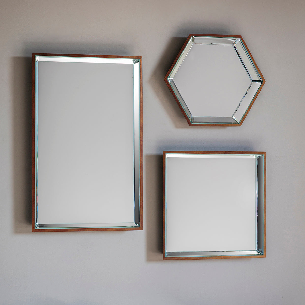 Hexagon Mirror Set of 6