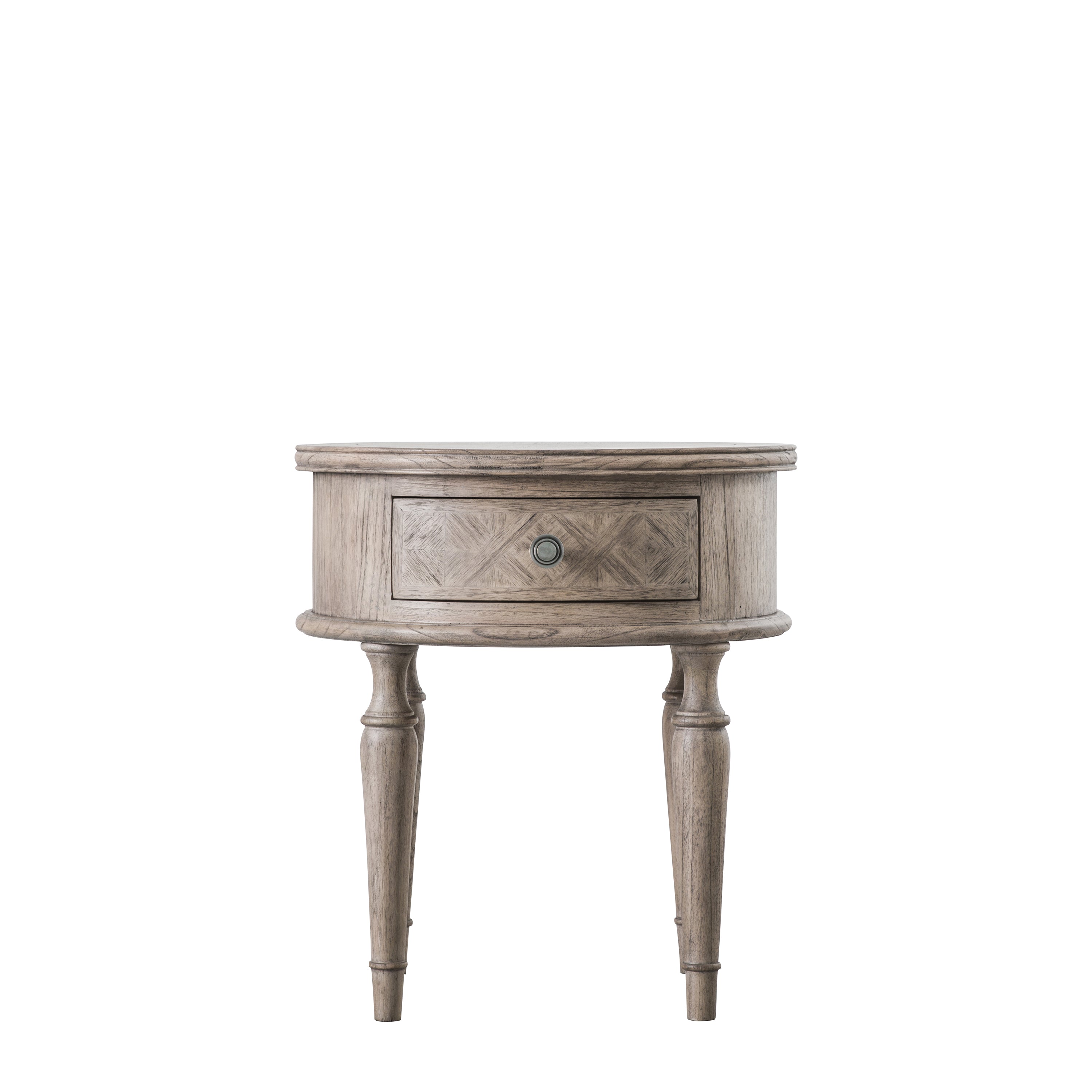 Muscat Round 1 Drawer Side Table