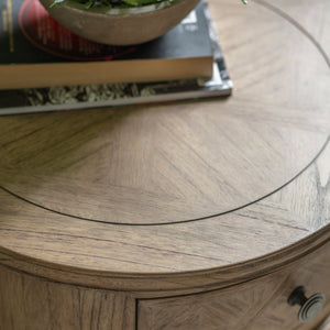 Muscat Round 1 Drawer Side Table