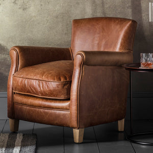 Padstow Chair Vintage Brown Leather