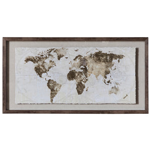 Foil World Map Framed Art