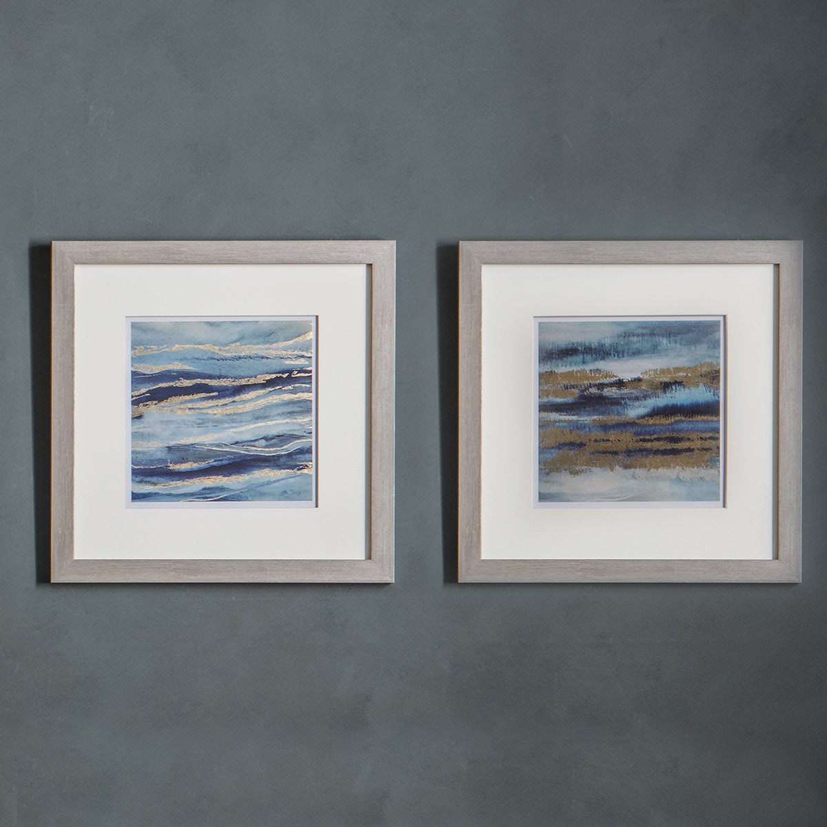 Aqua Framed Art Set of 2