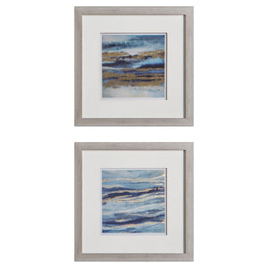 Aqua Framed Art Set of 2