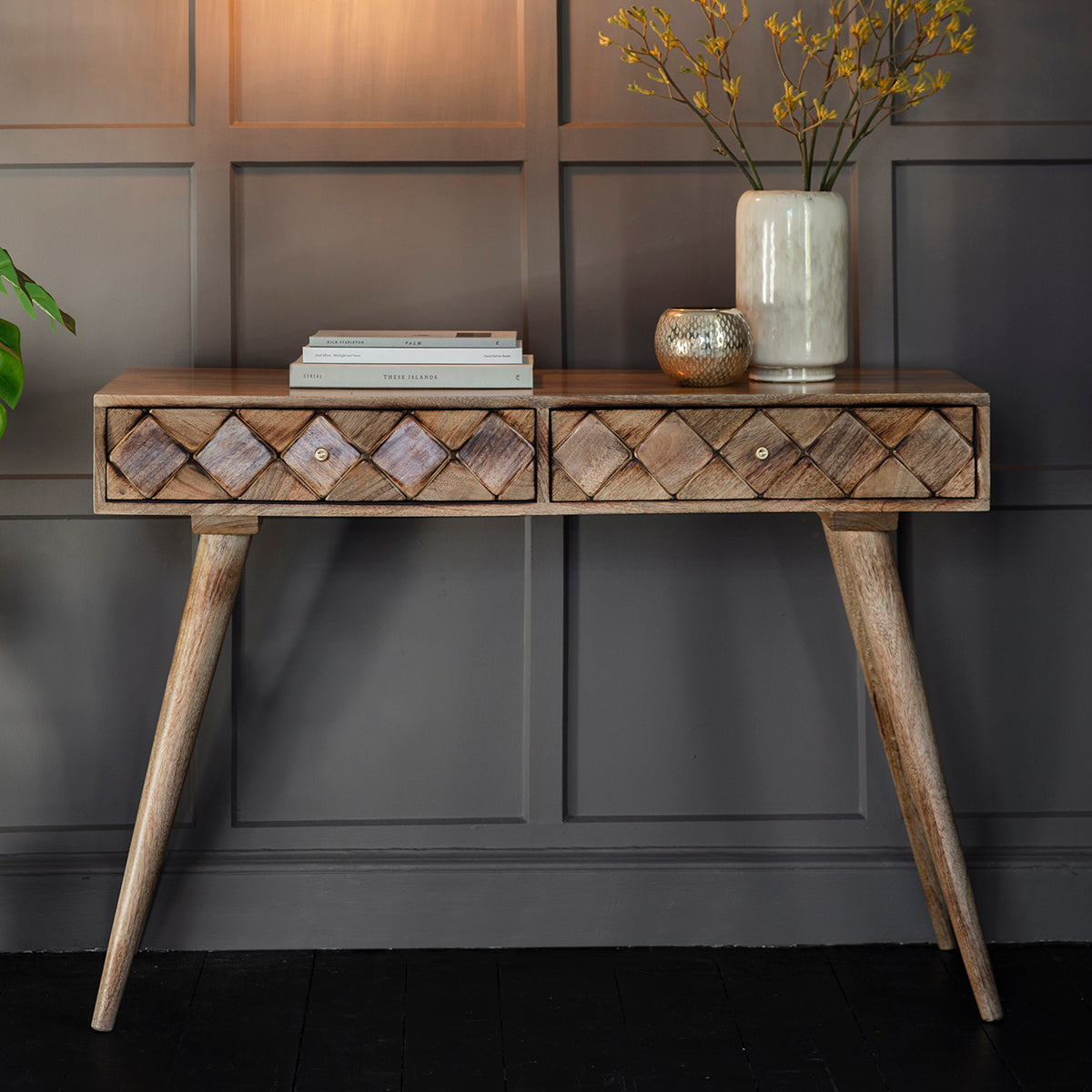 Tuscan Console Table Burnt Wax