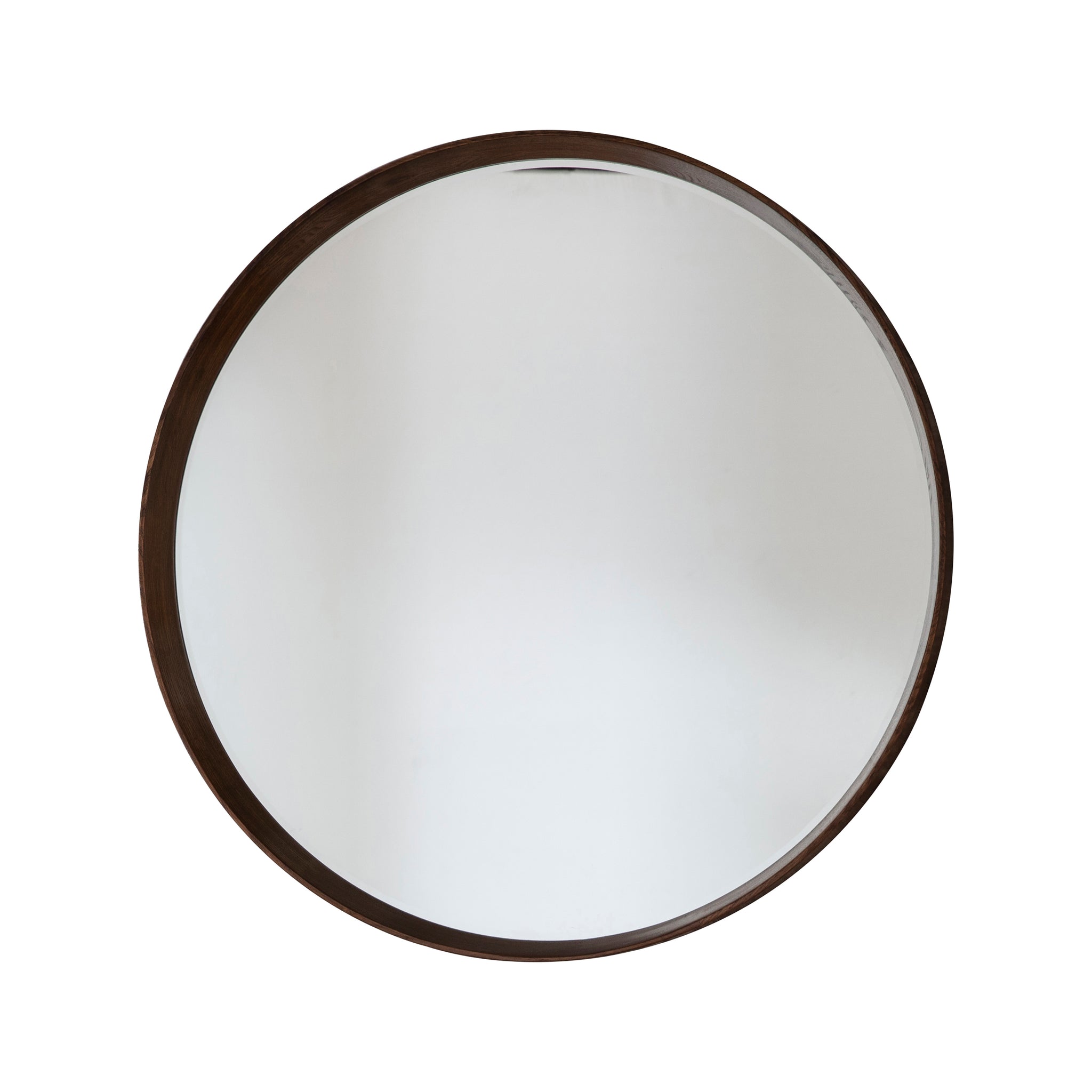 Keats Round Mirror Walnut 100 cm