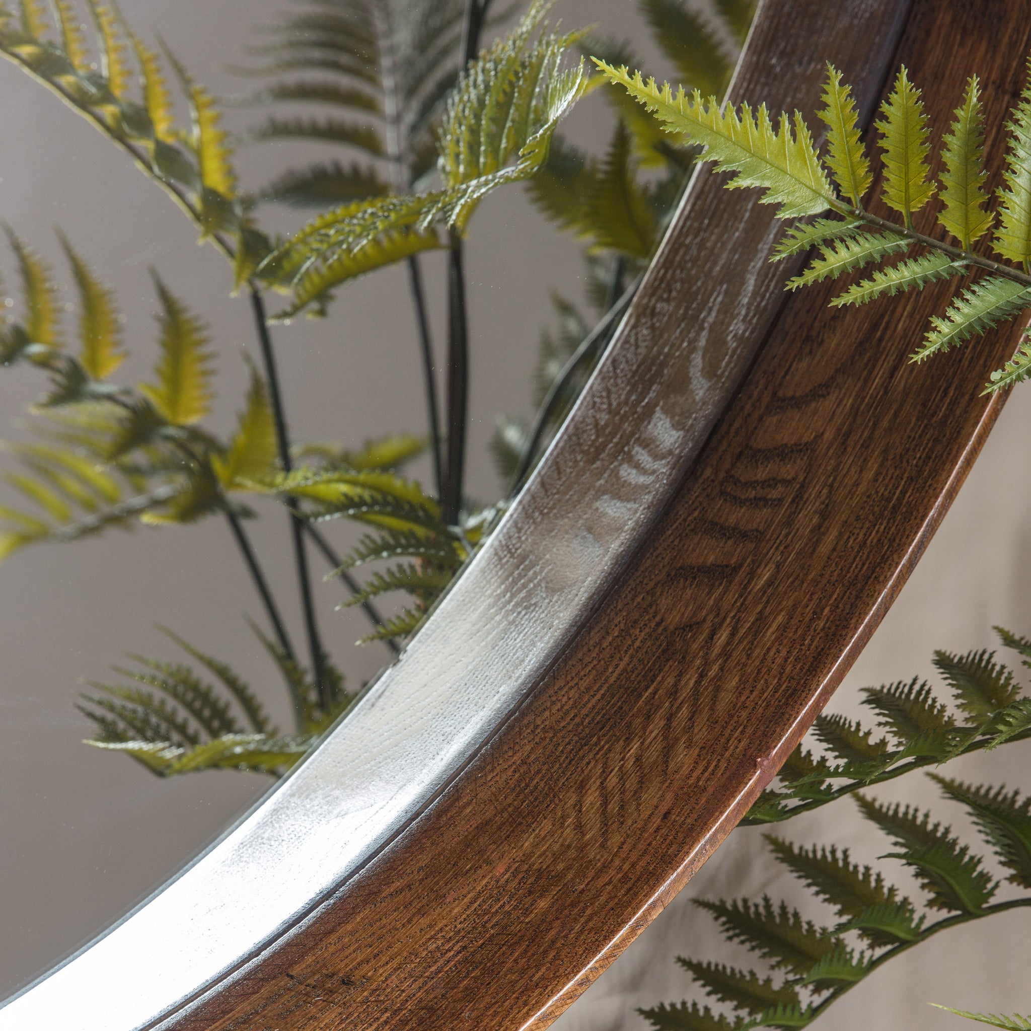 Keats Round Mirror Walnut 100 cm