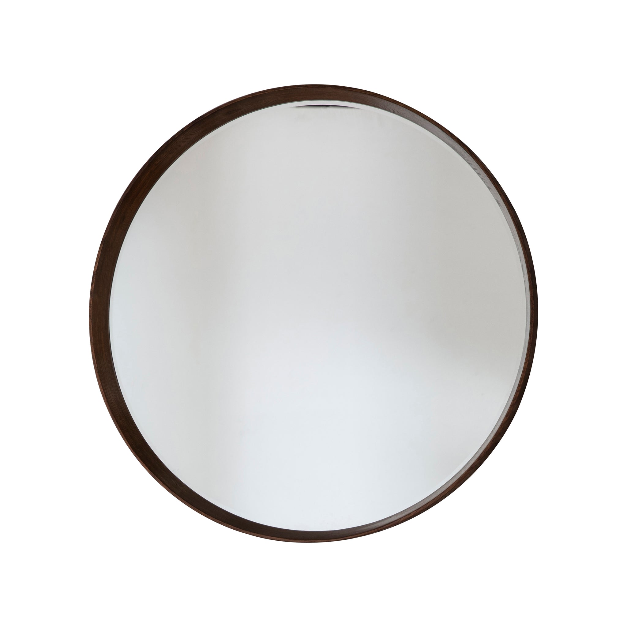 Keats Round Mirror Walnut 73 cm