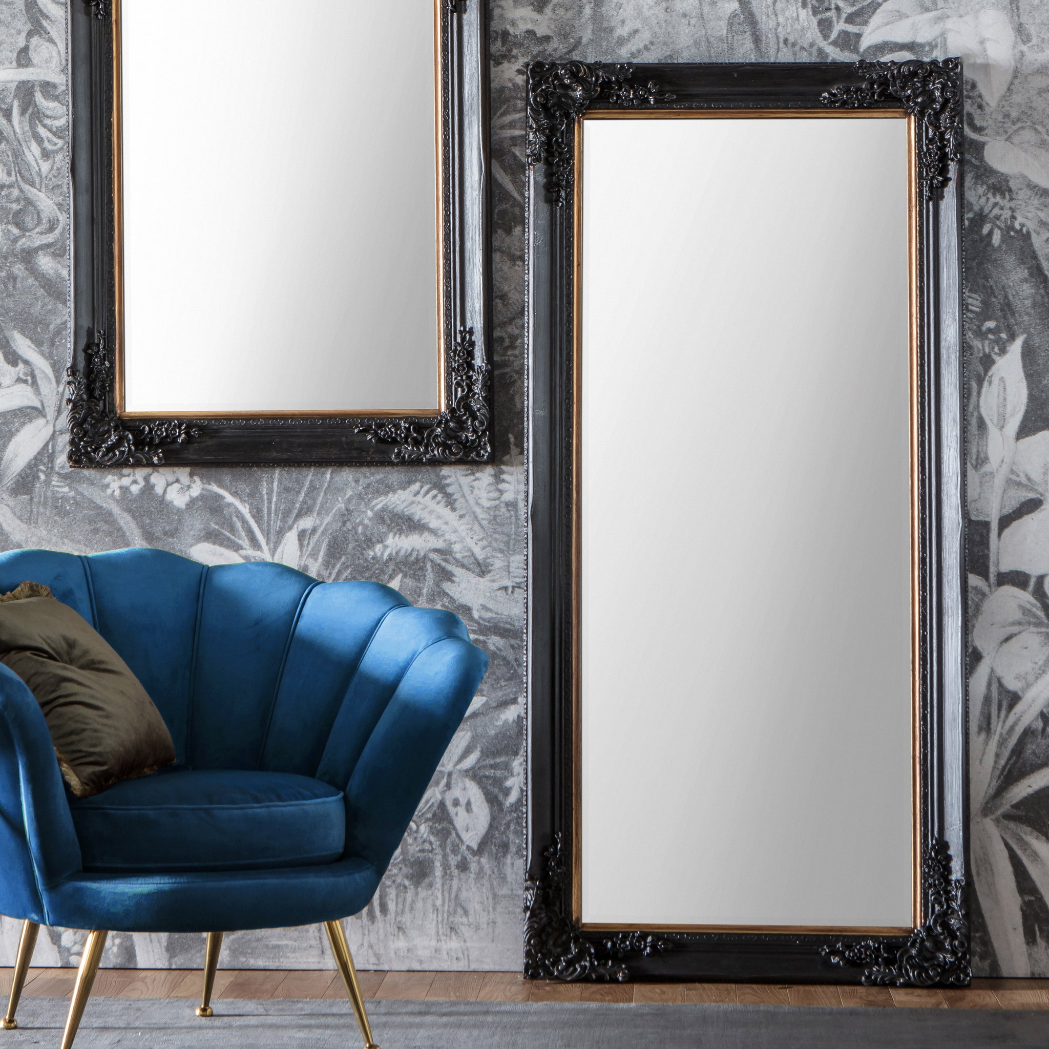 Harley Leaner Mirror Antique Black