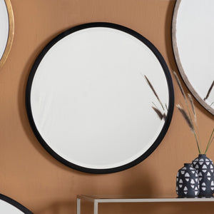 Higgs Round Mirror Black 60 x 60 cm