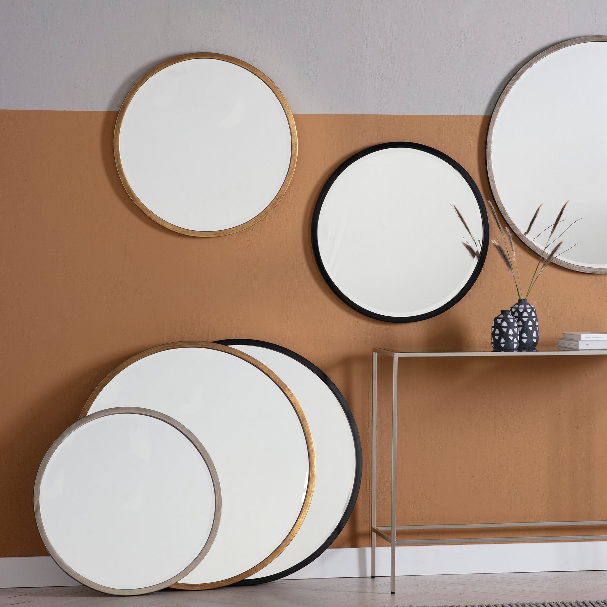 Higgs Round Mirror Antique Gold 60 x 60 cm