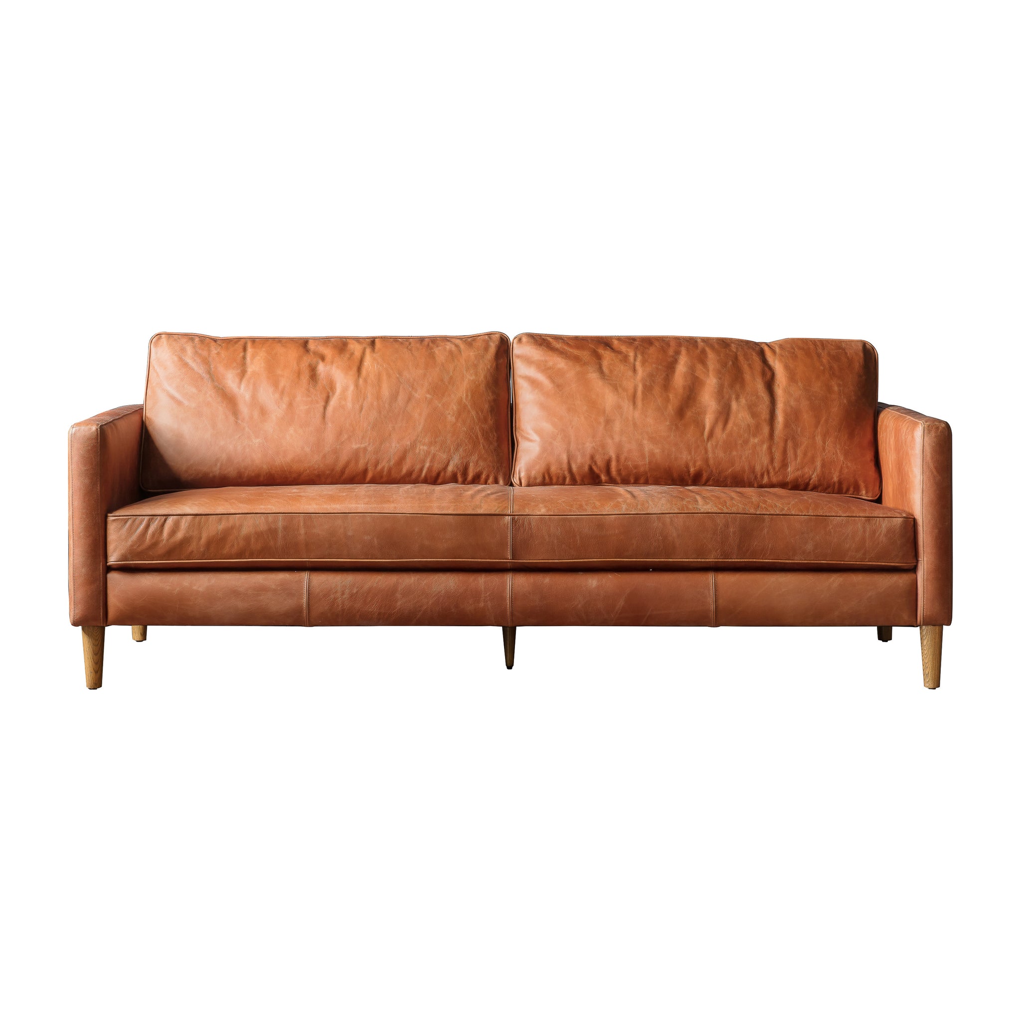 Usborne 2 Seater Sofa Vintage Brown Leather