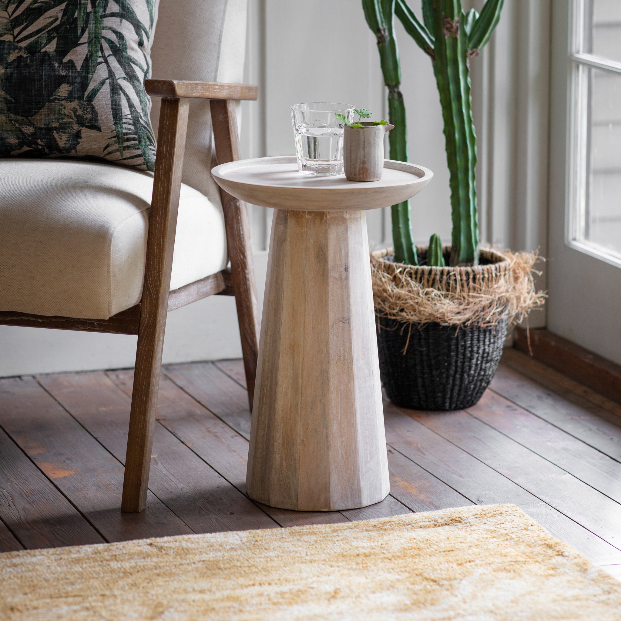 Stanway Side Table White Wash