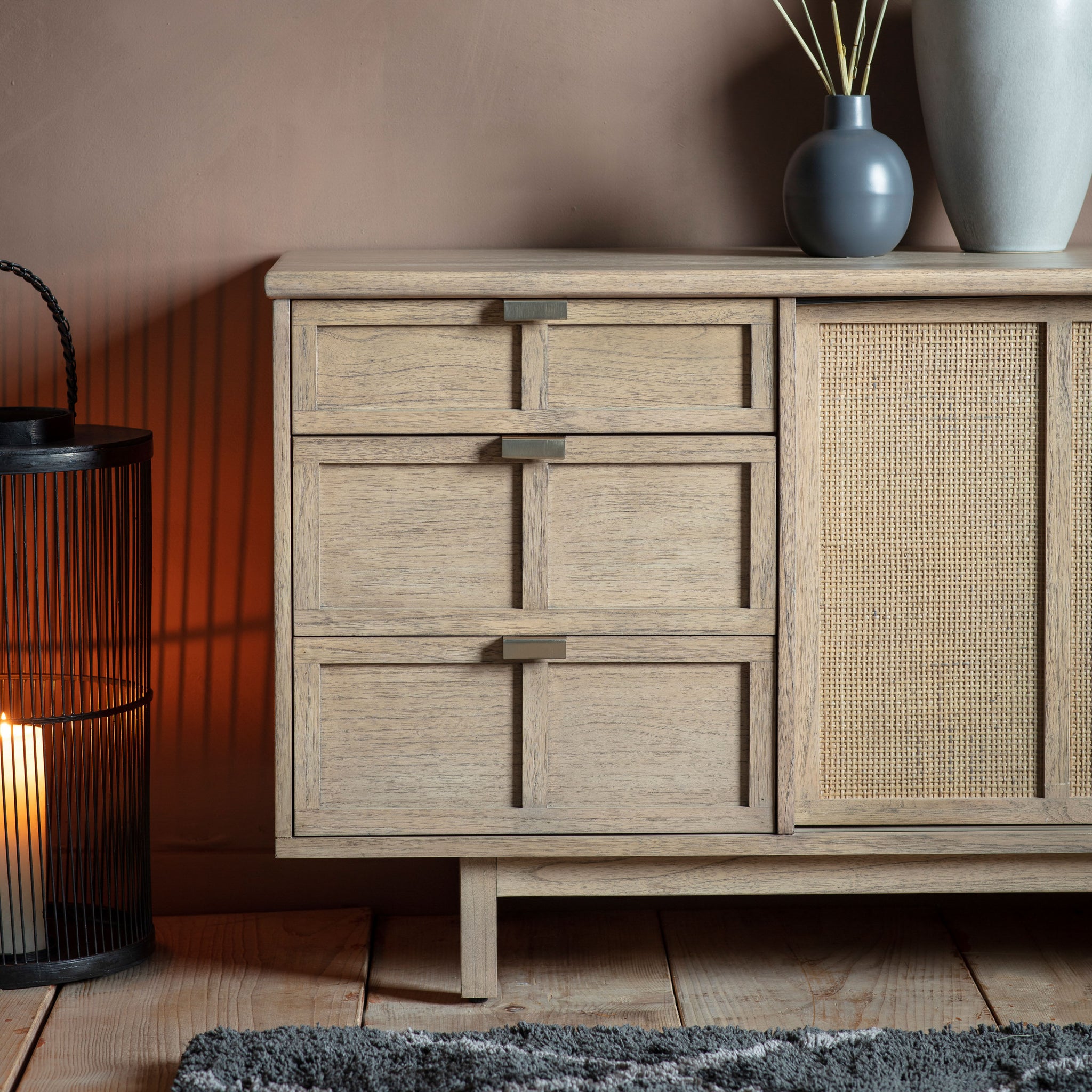 Yuza 3 Drawer 2 Door Sideboard