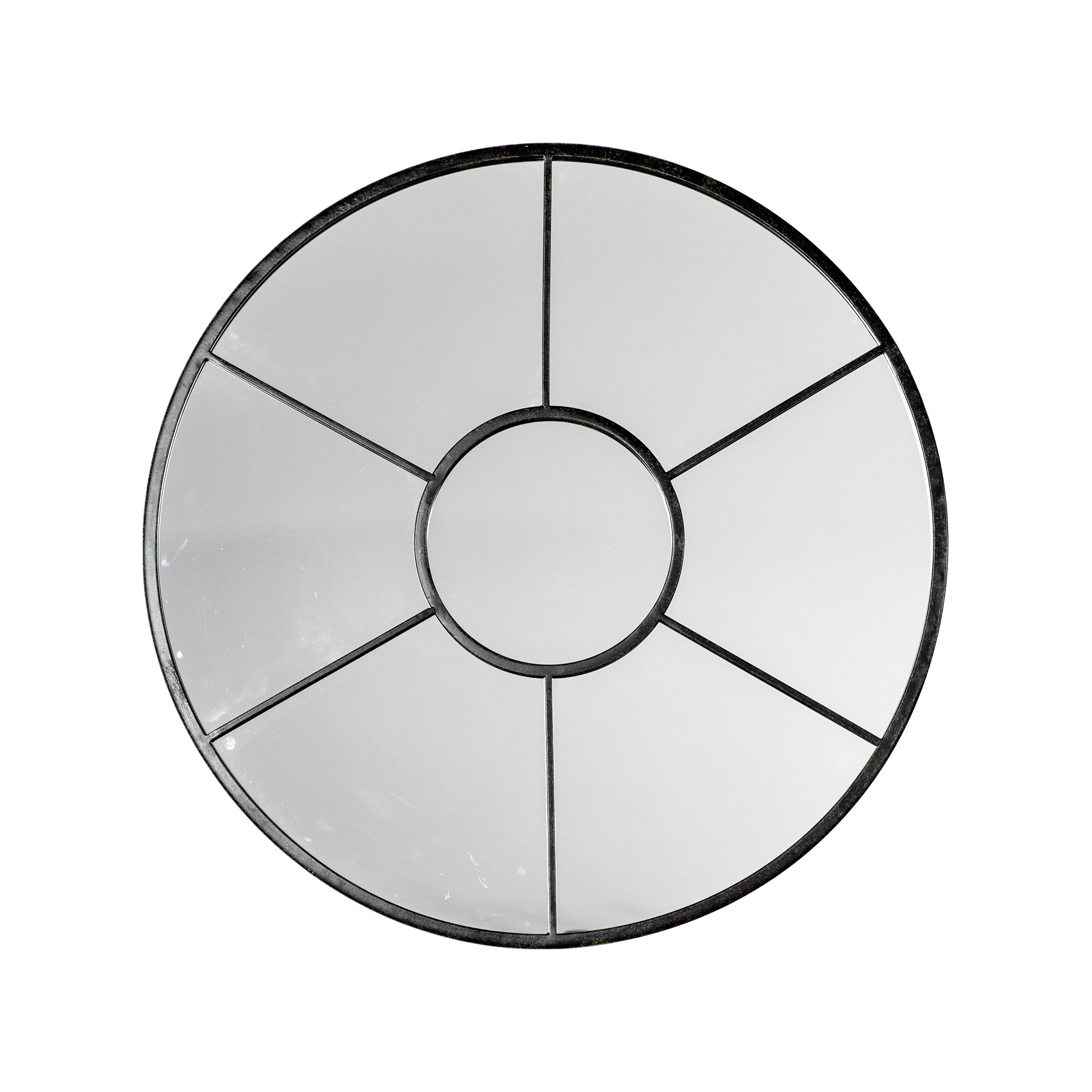 Valance Round Mirror Black