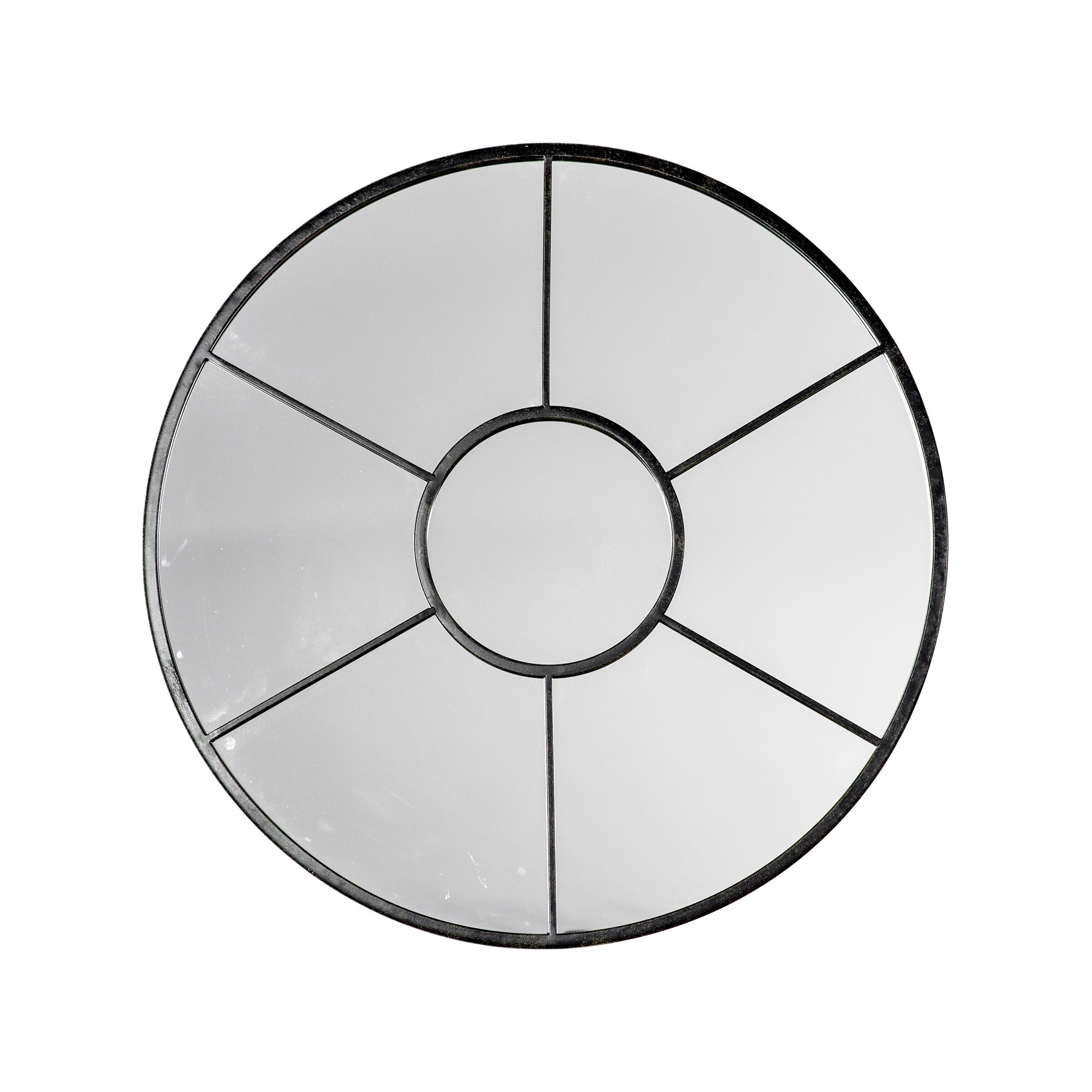 Valance Round Mirror Black