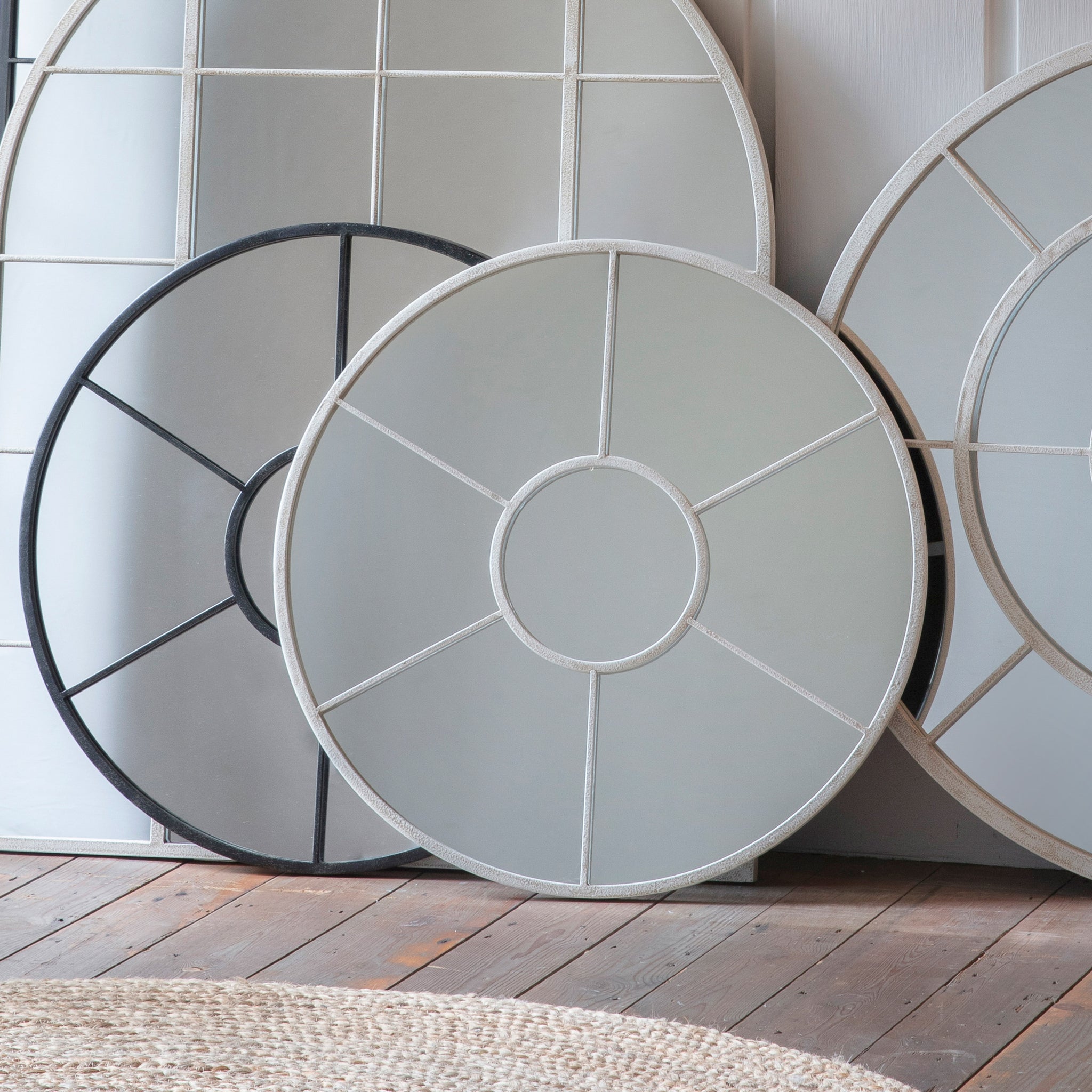Valance Round Mirror White