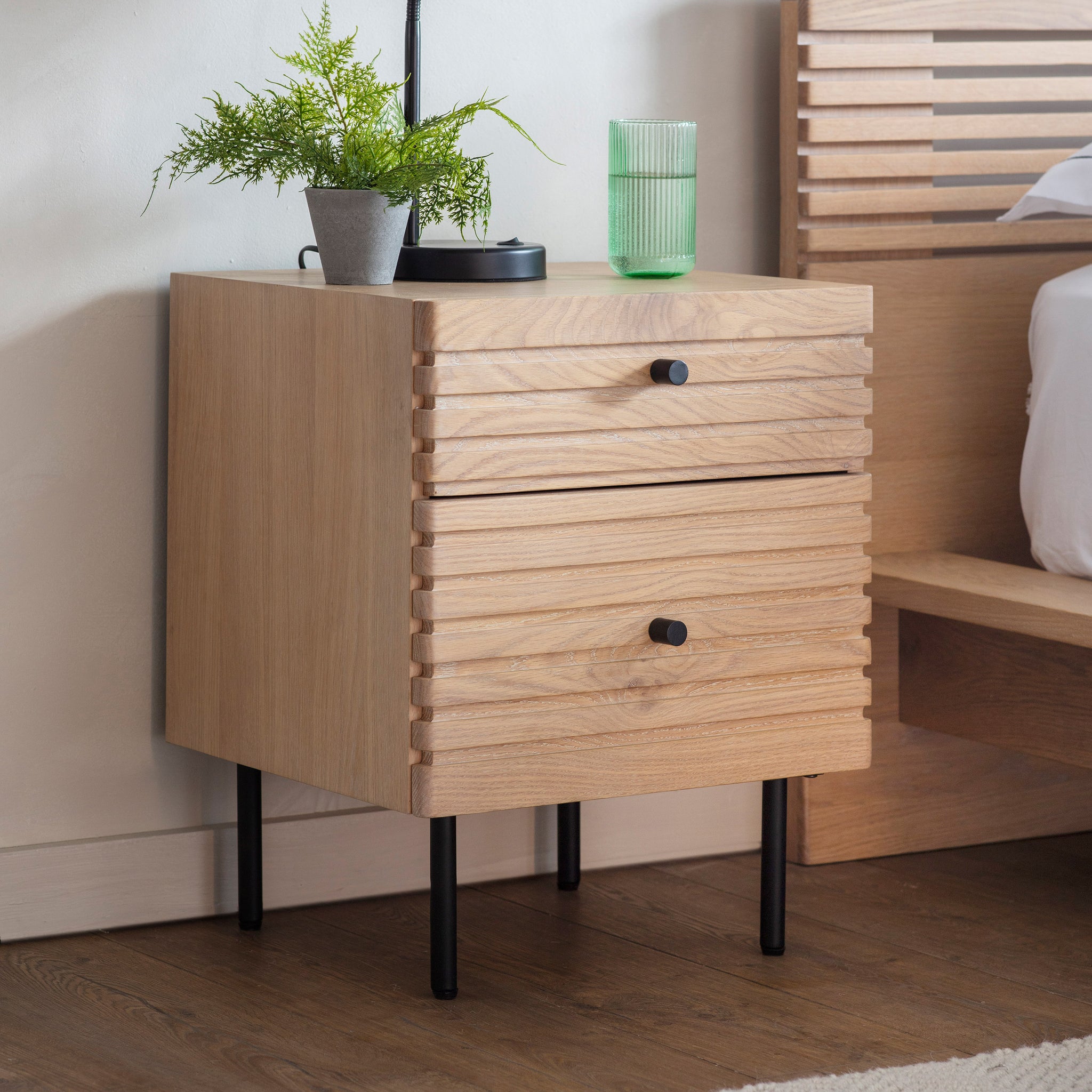 Yokahama 2 Drawer Bedside