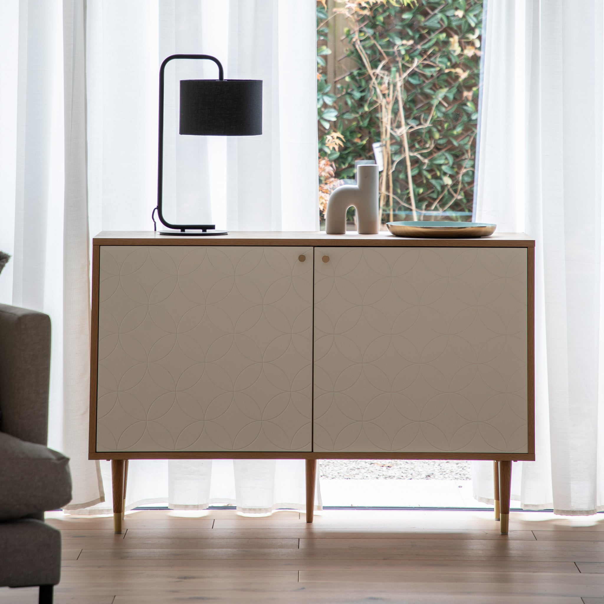 Newton 2 Door Cabinet Oak White