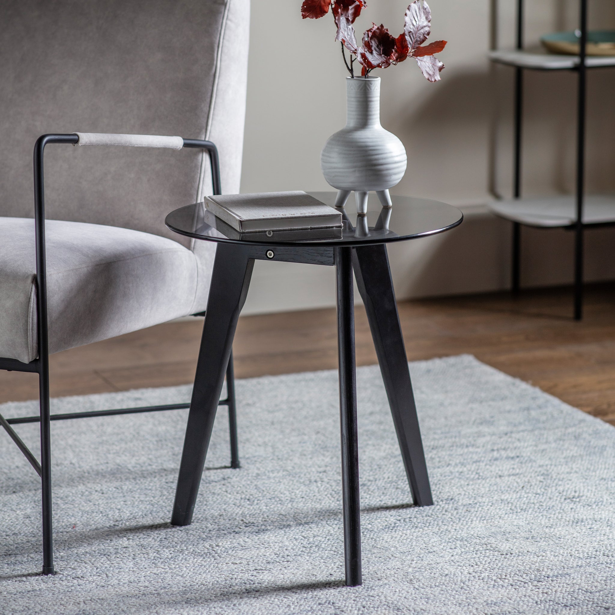 Blaine Round Side Table Black