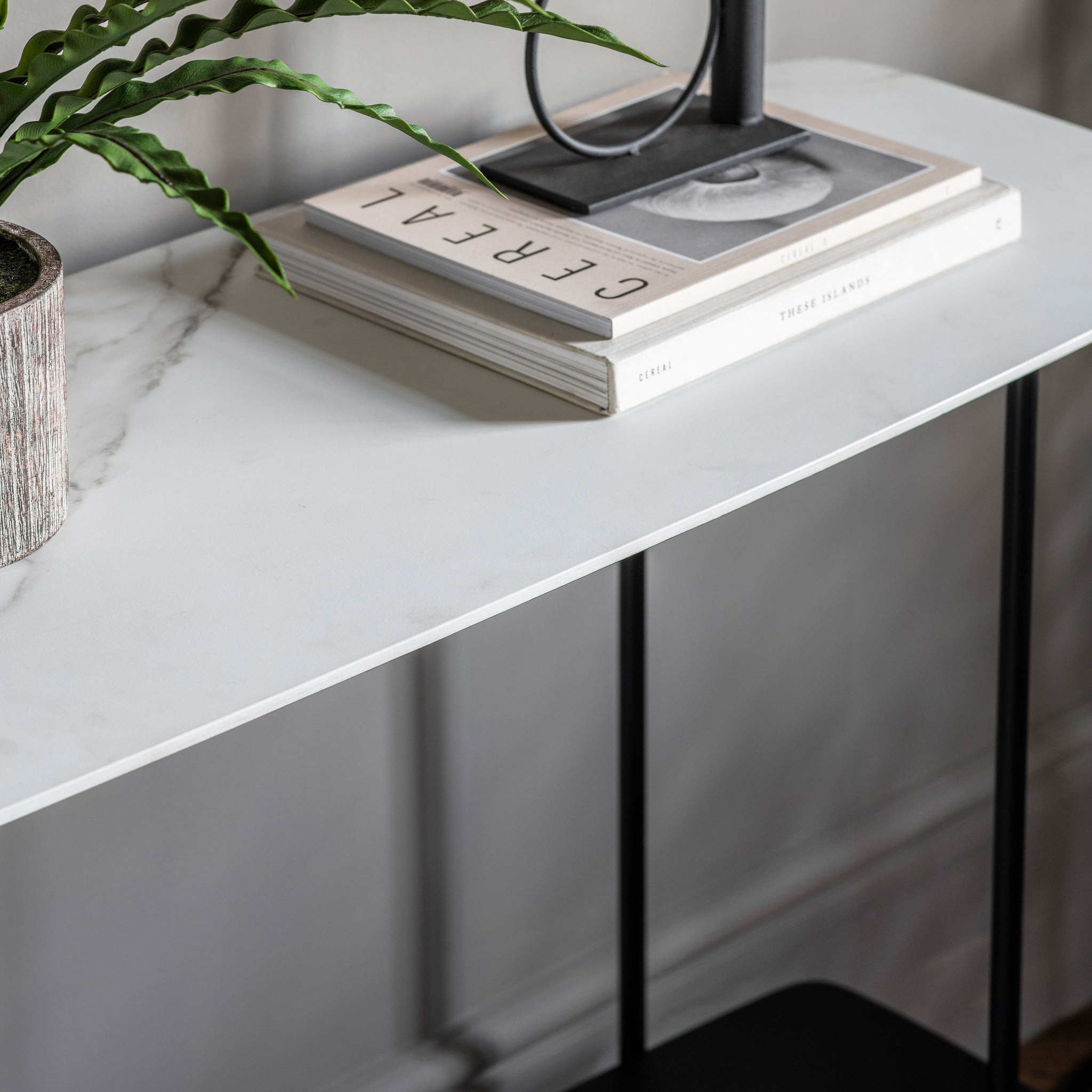 Lulworth Console Table White Marble
