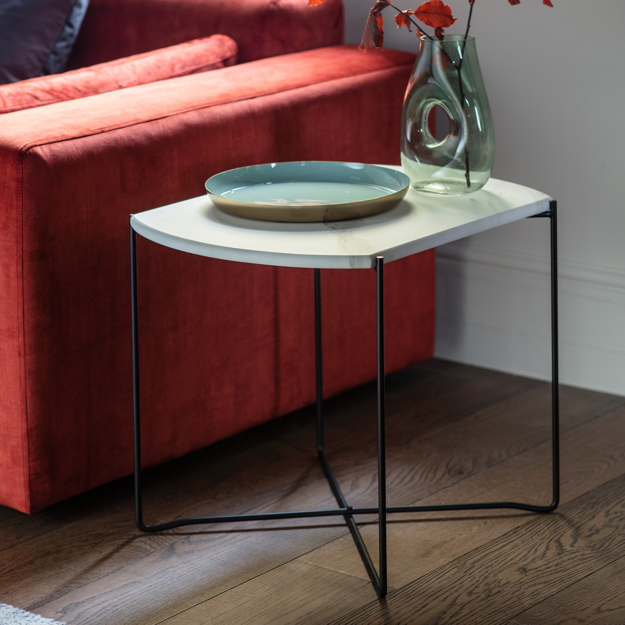 Linton Side Table White Marble