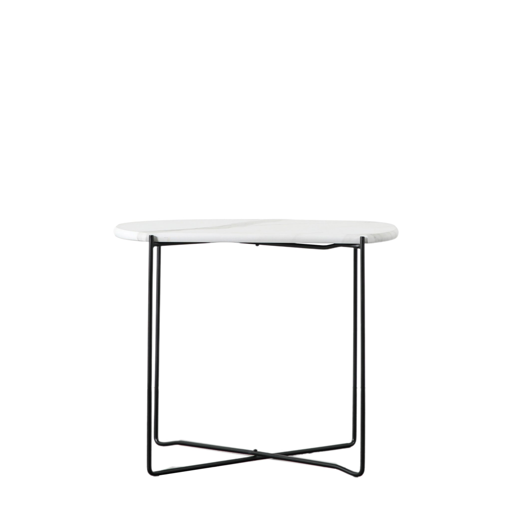 Linton Side Table White Marble