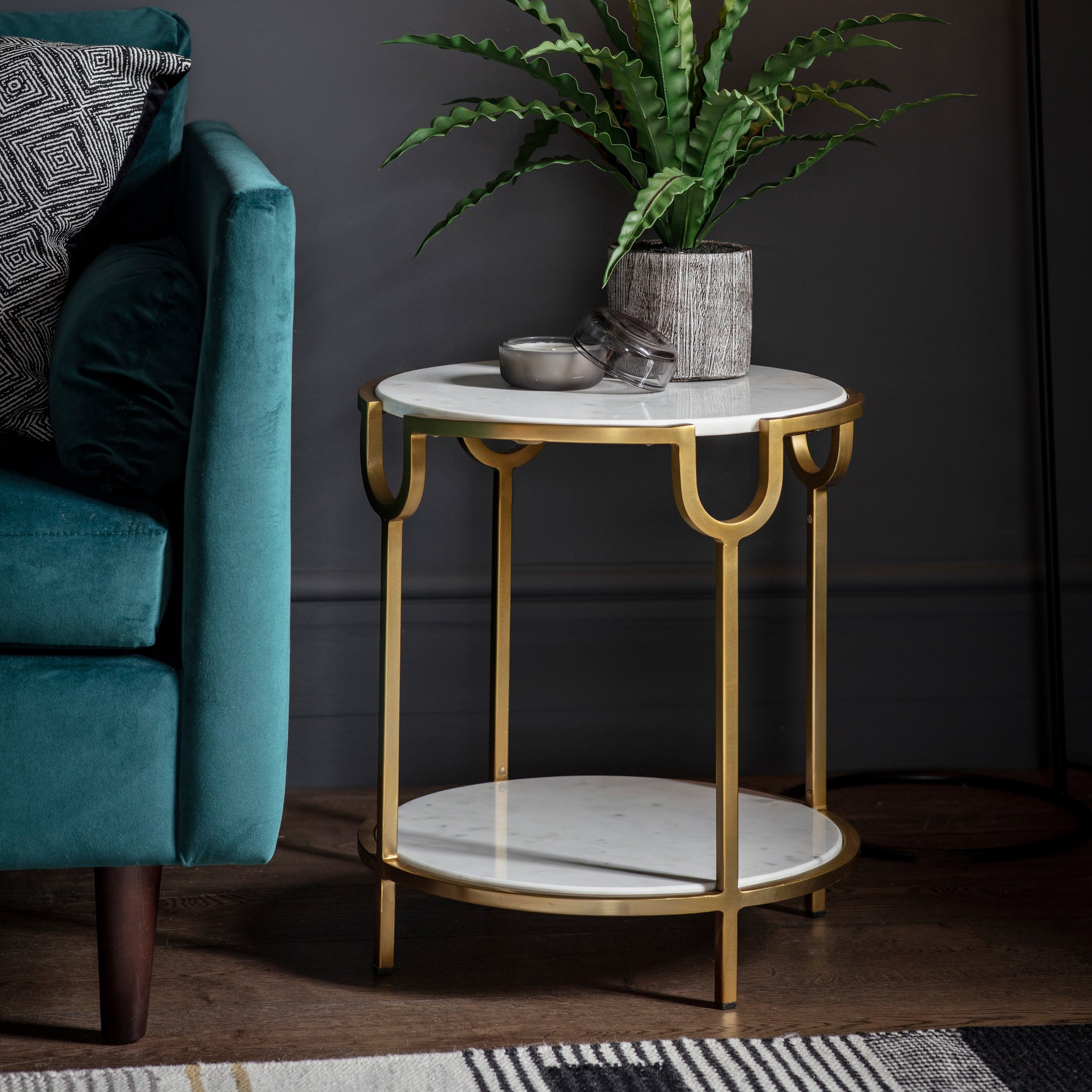 Westbury Side Table White Marble