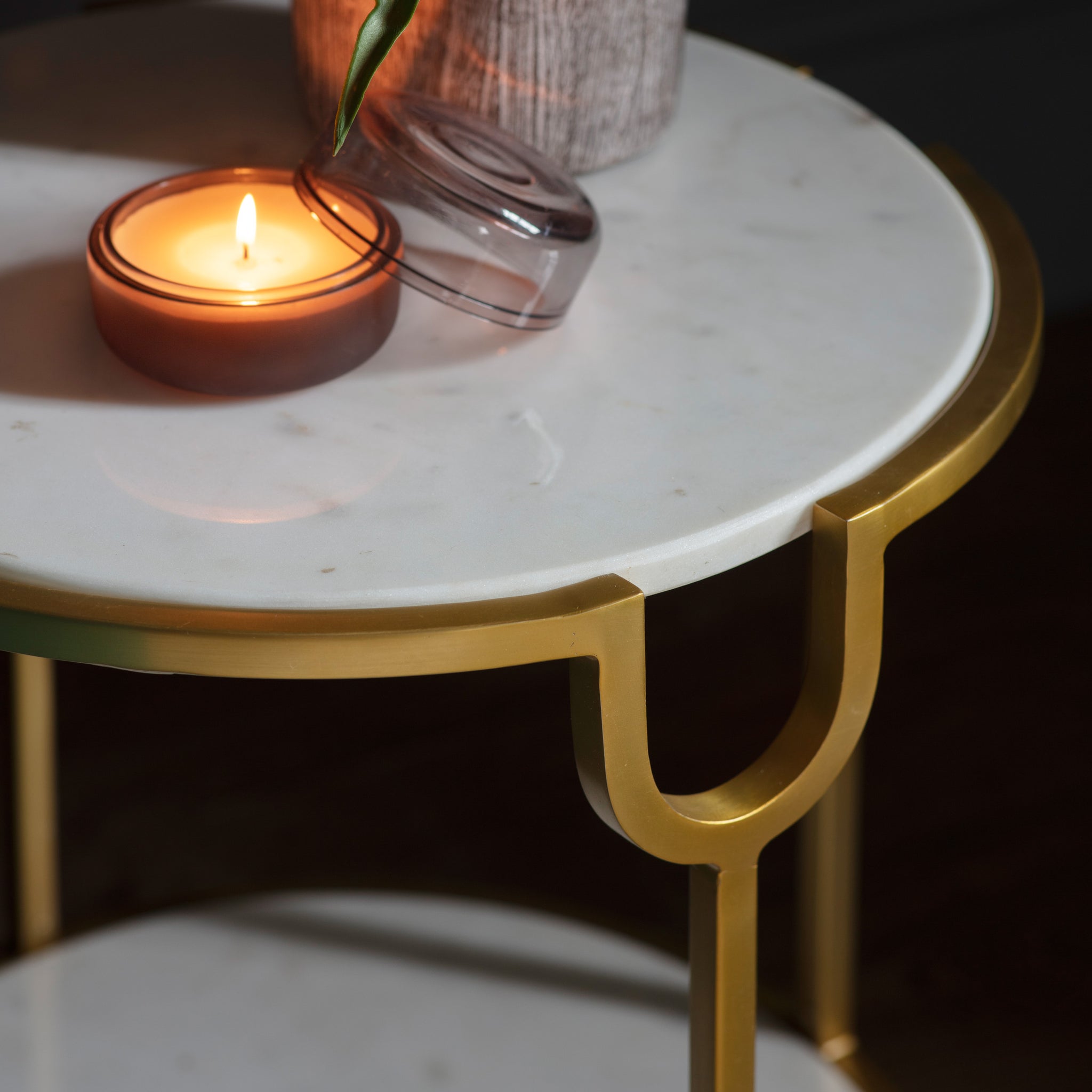Westbury Side Table White Marble