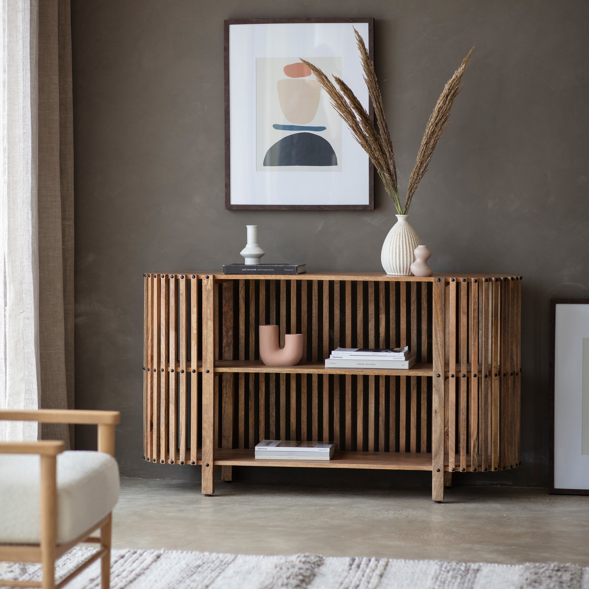 Vass Slatted Console Table