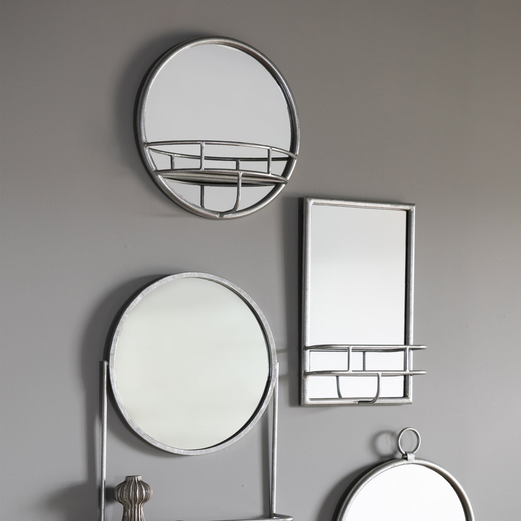 Milward Round Mirror Silver