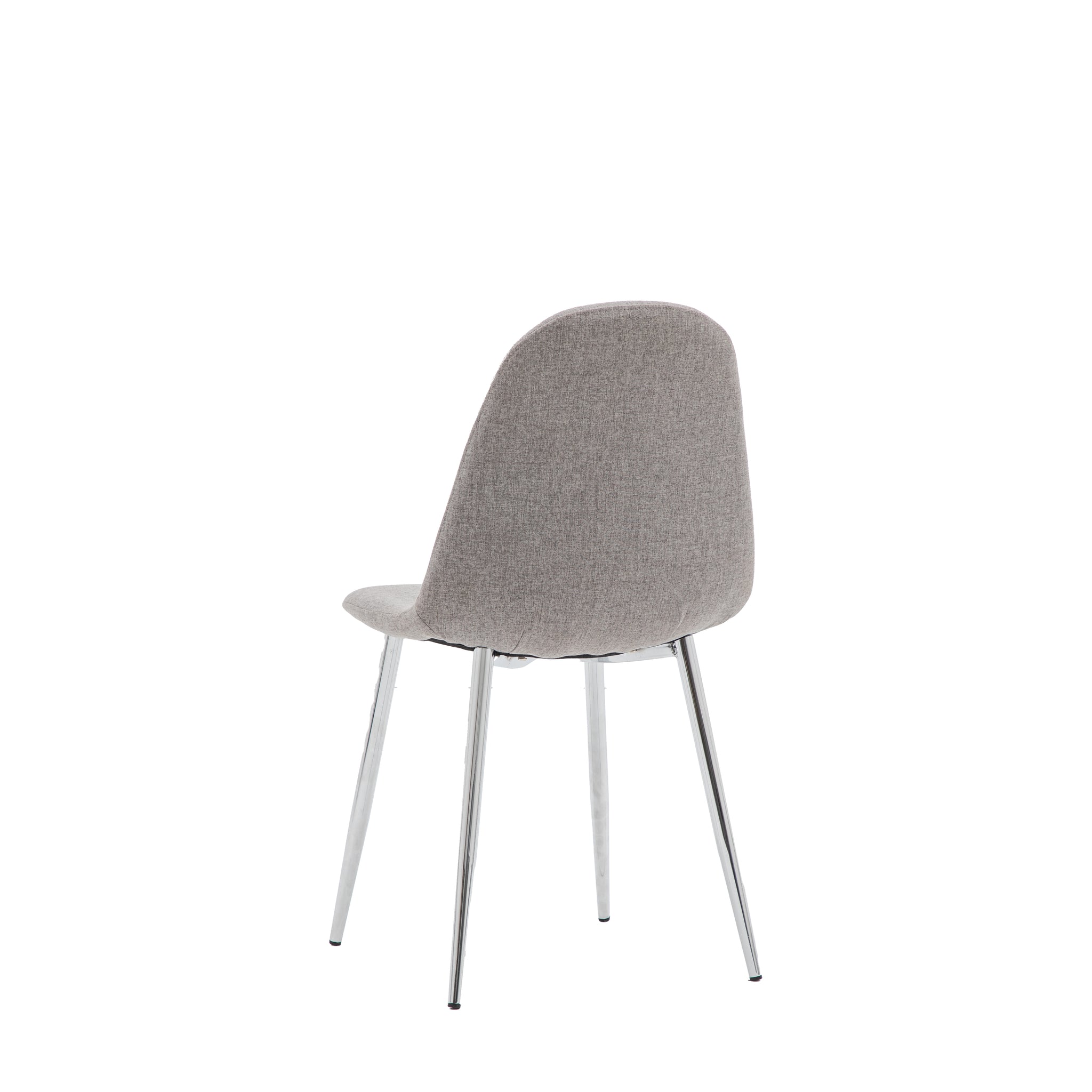 Macan Dining Chair Chrome Light Grey Set of 2