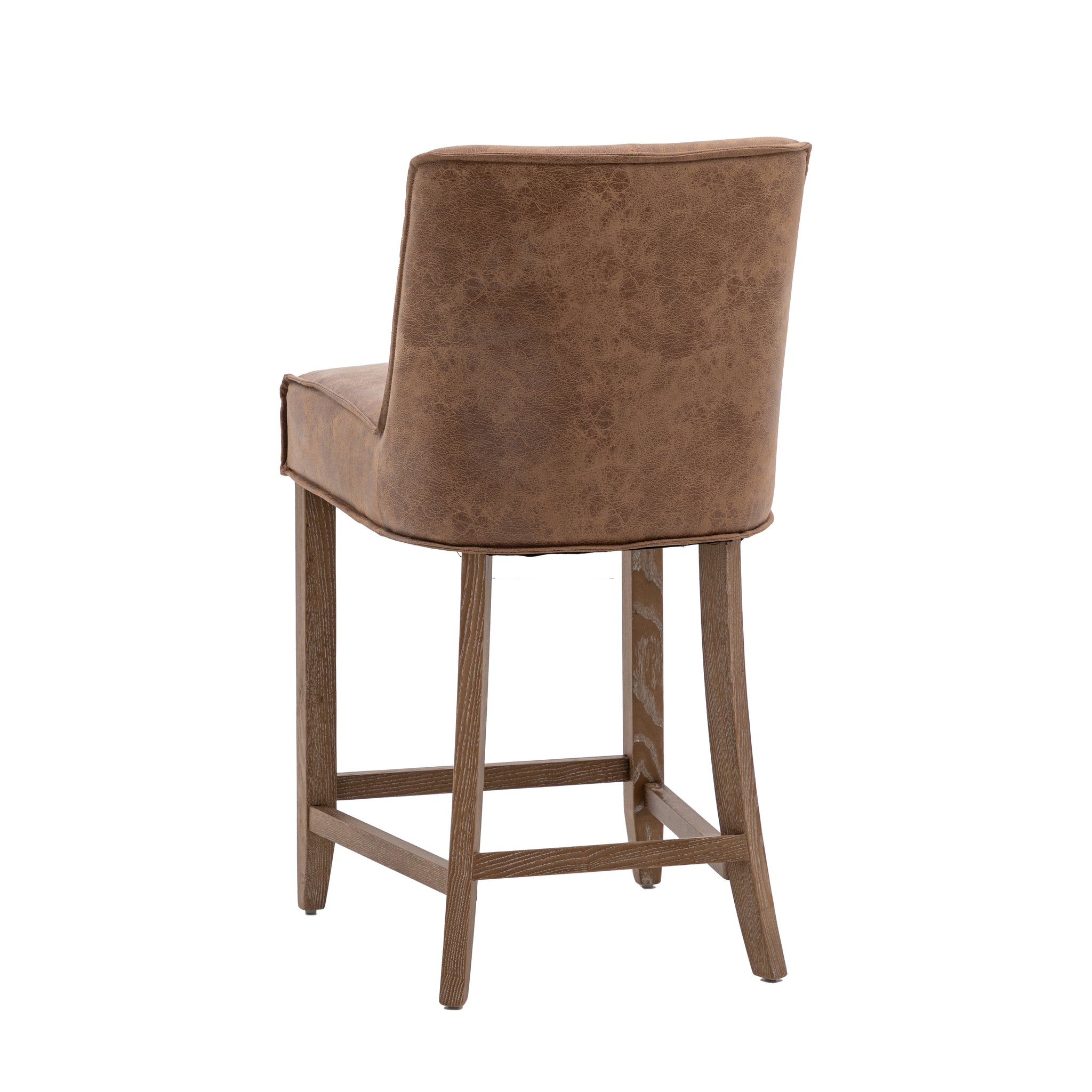 Tamby Bar Stool Brown Leather Set of 2