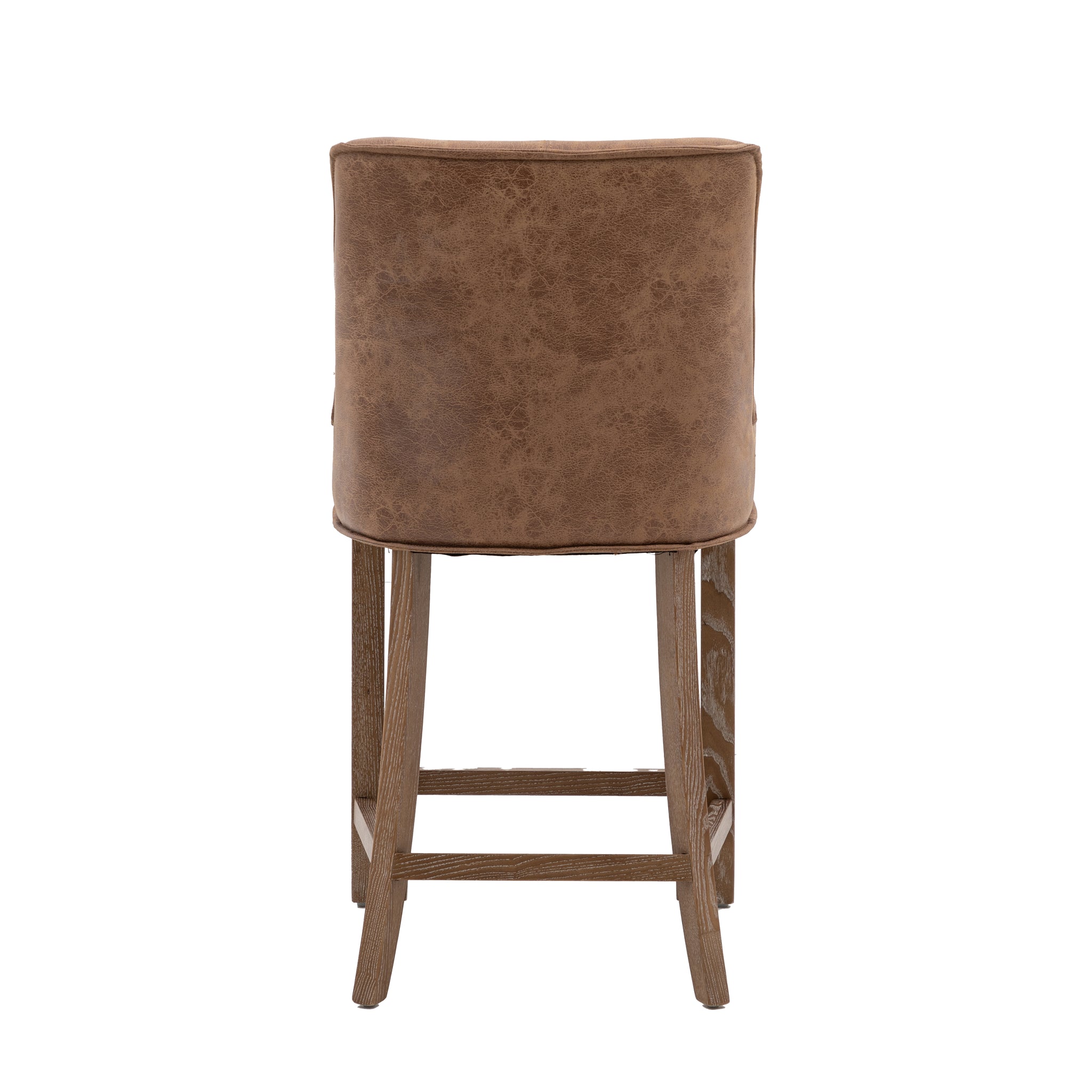 Tamby Bar Stool Brown Leather Set of 2