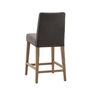 Hex Bar Stool Mouse Velvet Set of 2