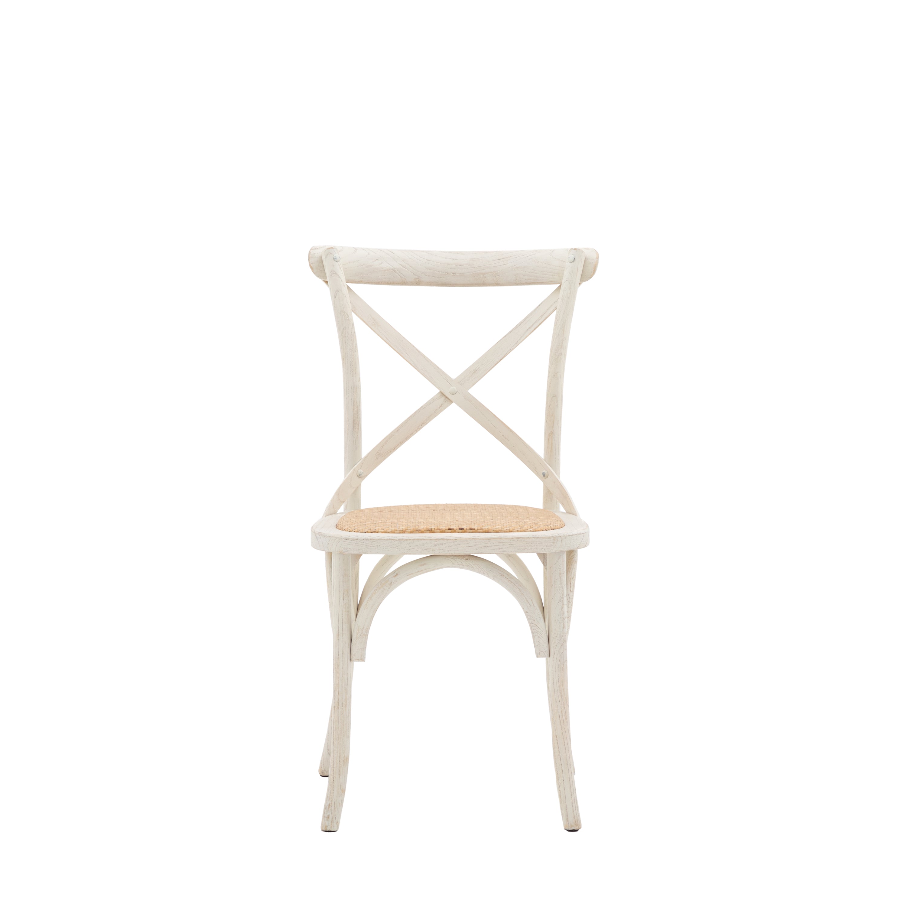 Caffe Chair White Rattan Set of 2