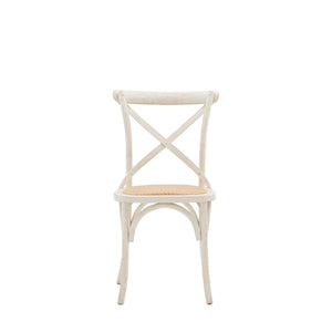 Caffe Chair White Rattan Set of 2