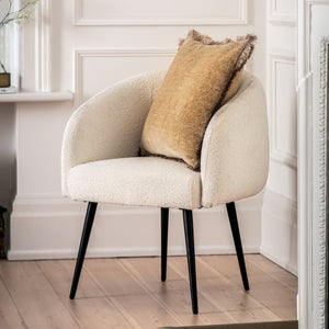 Faux sheepskin tub chair clearance
